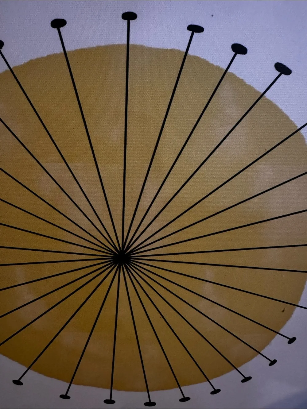 Sunburst Yellow Wall Art in Black Frame by